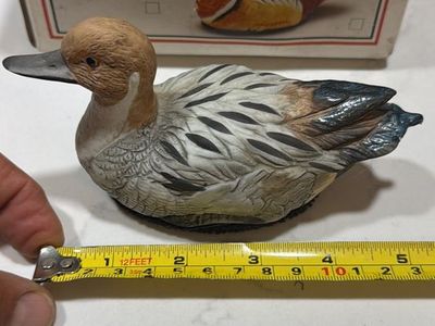 Vintage Hand-Painted Duck Figurine Mallard Duck Decoy Collectible with Original Box