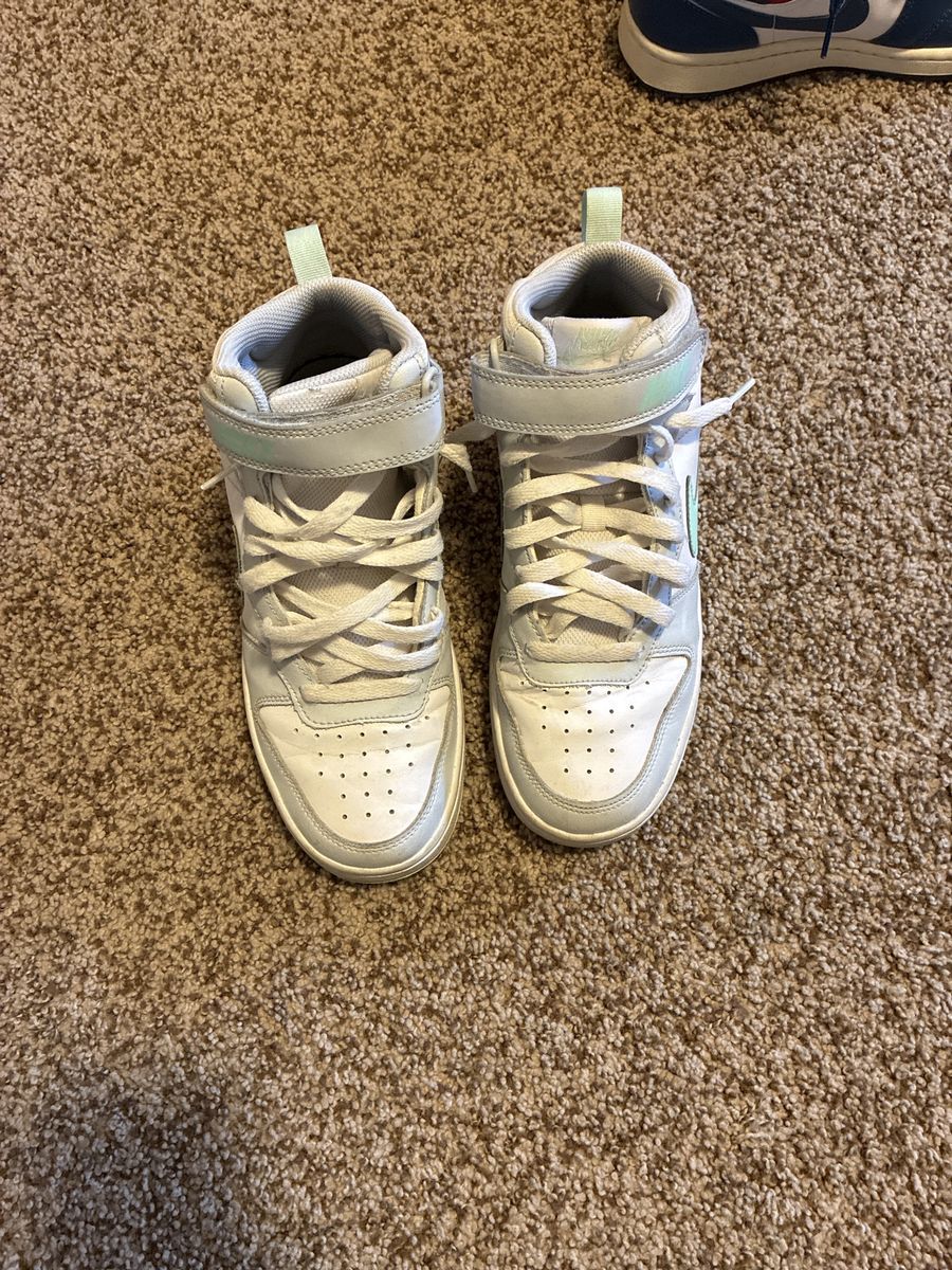 Nike Court Borough 2 Mid GS White/Mint Green Youth Basketball Shoes Size 6Y CD7782-011