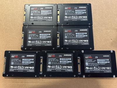 Lot of 7 Samsung 2TB SATA SSDs – 850 EVO PRO/860 EVO PRO Series – Tested Working