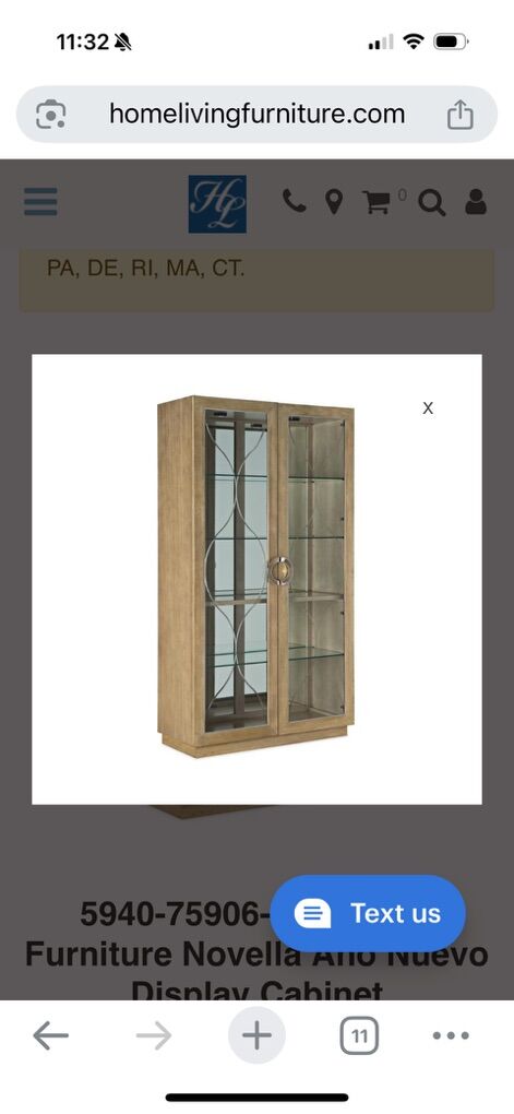 Hooker Curio Display Cabinet See Description