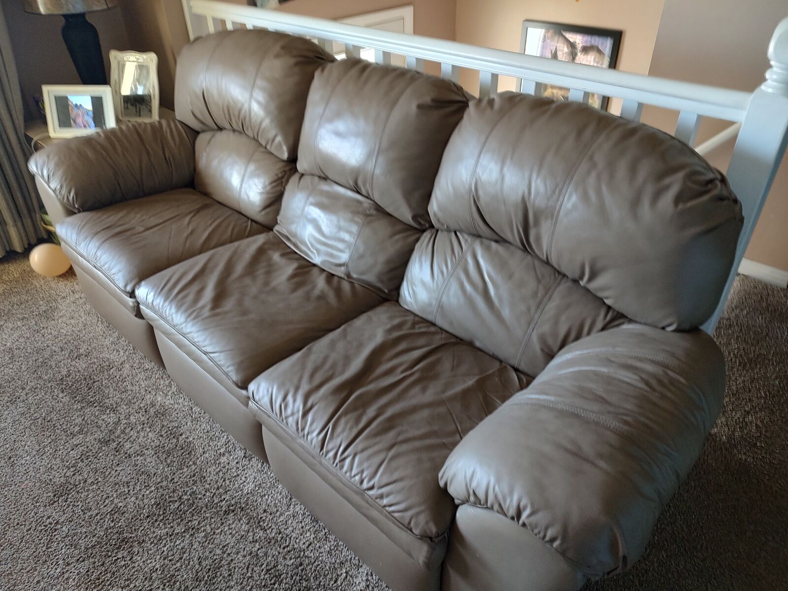 Leather lazy boy couch