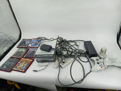 Collectable Xbox 360 HD DVD Player Add-On Lot with 2 Drives, Remotes, Cables & 6 HD DVD Movies