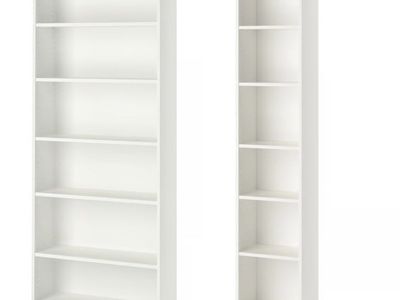 IKEA BILLY Bookcases (Set of 2) - White, 79 1/2" Tall, Adjustable Shelves, Versatile Storage