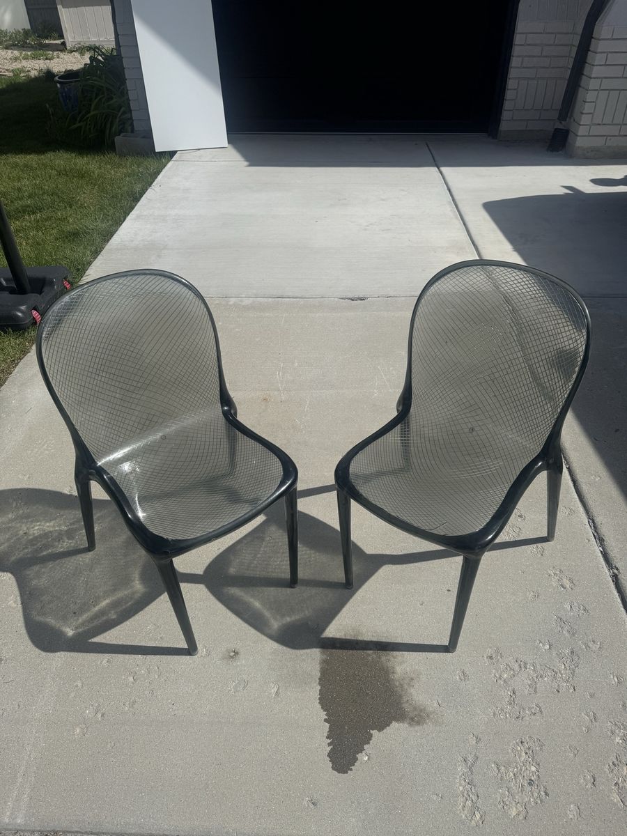 Set of two 2 kitchen chairs acrylic ghost chairs