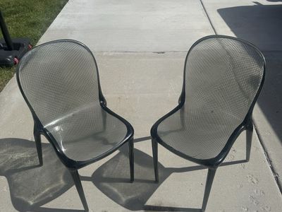 Set of two 2 kitchen chairs acrylic ghost chairs