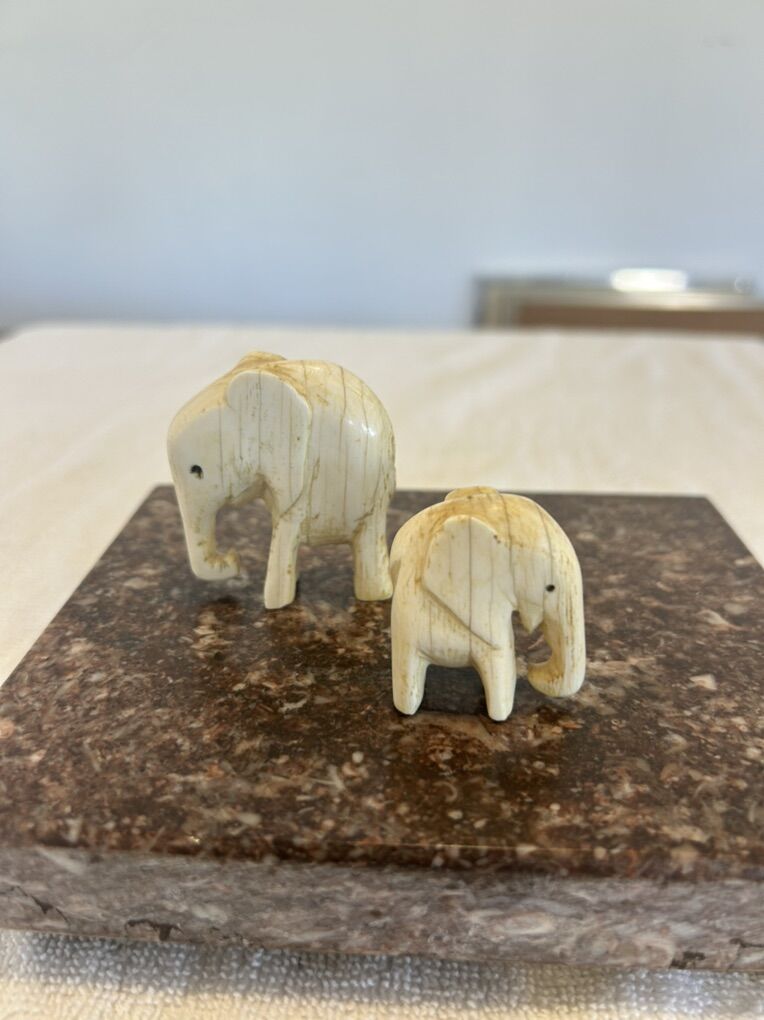 antique elephant figurine set