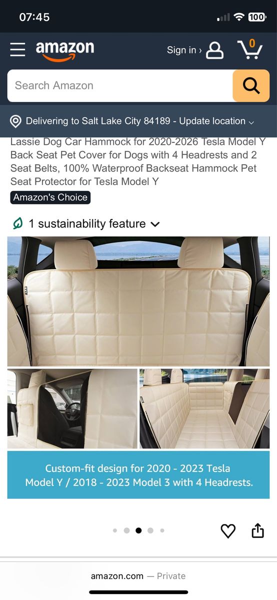 Tesla Seat Pet Cover- FREE