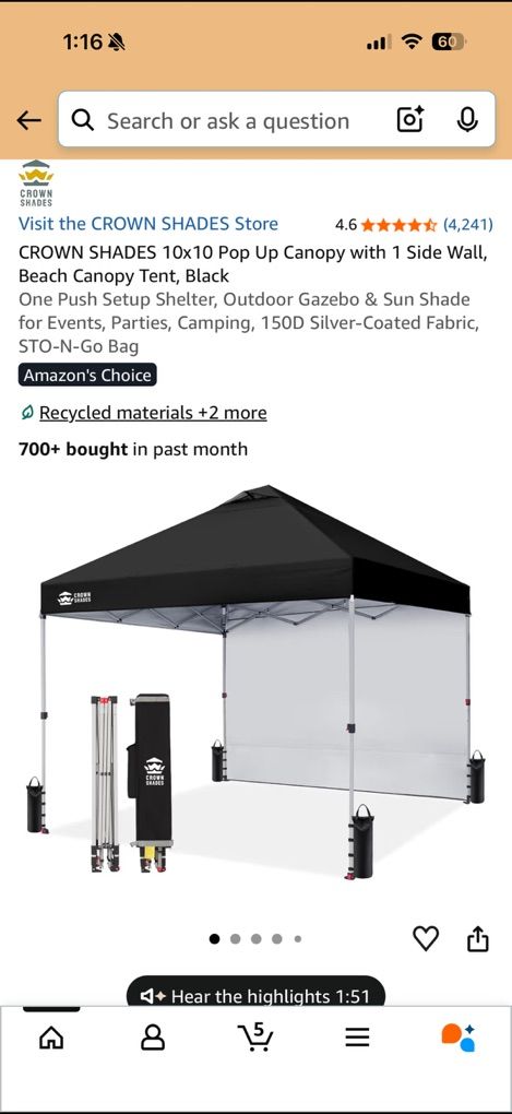 Crown Shade Pop Up Tent