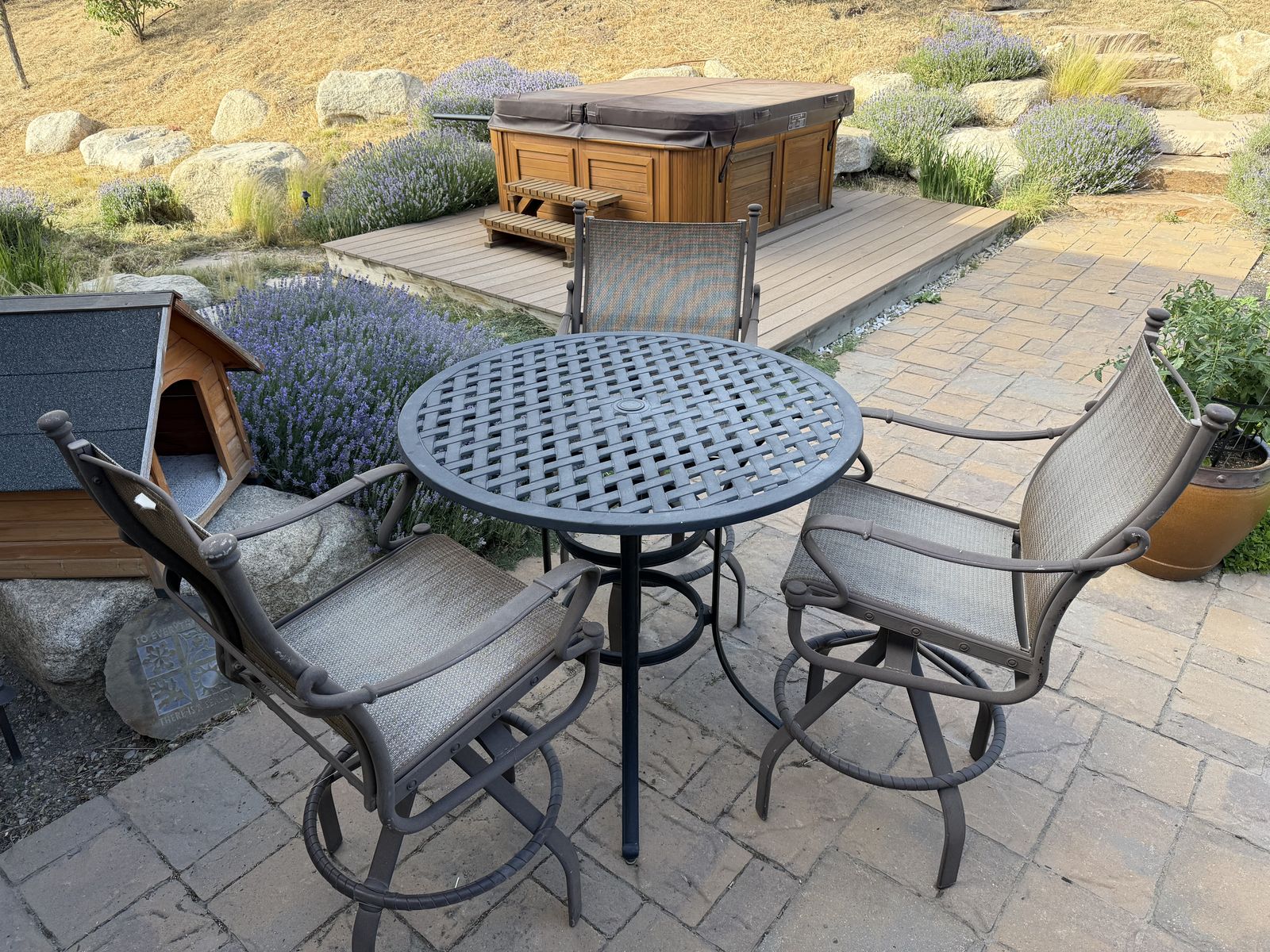 Bistro table and 3 chairs