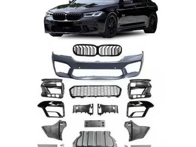 2021-2023 Front Bumper Body Kit for BMW 5 Series G30/G31 M5 Conversion - Gloss Black Grille & Diffuser