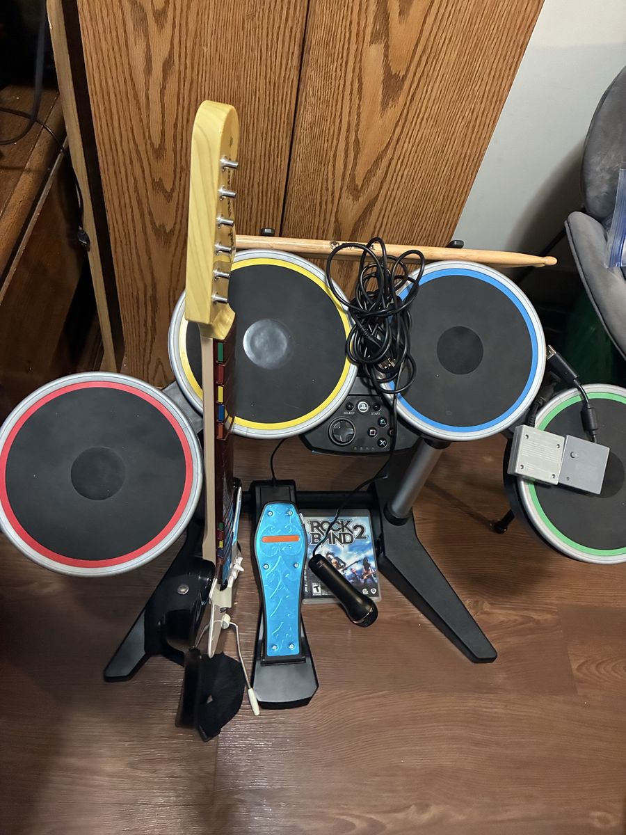 Wireless PlayStation PS2 PS3 Rockband Set Complete