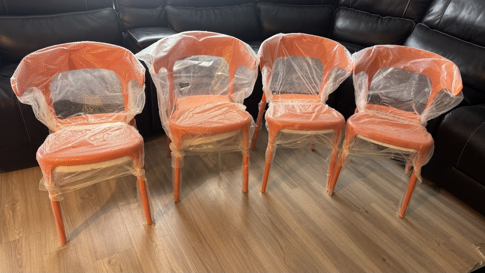 Plastic Dining Chair Stackable Outdoor Patio Chair ( set of 4 chairs)