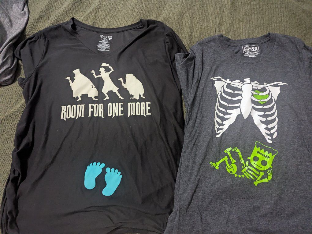 Women's Halloween Maternity Graphic T-Shirts Size XXL / 2X