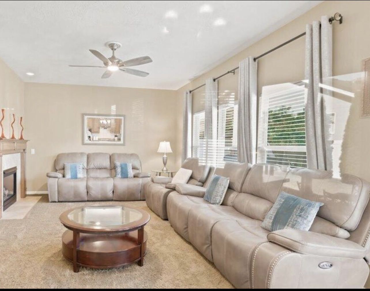 Great Condition-Power Reclining Sofa, Loveseat Set & Recliner