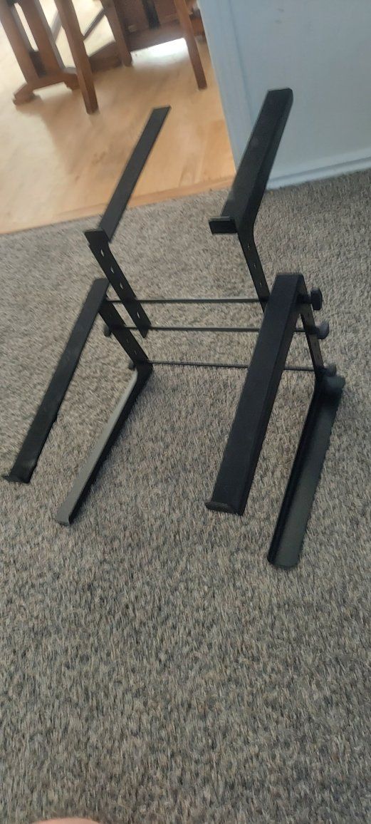 Rockville Rock-N-Go 2 Tier Desktop Studio Stand for Keyboards, Synths, MIDI, Laptops