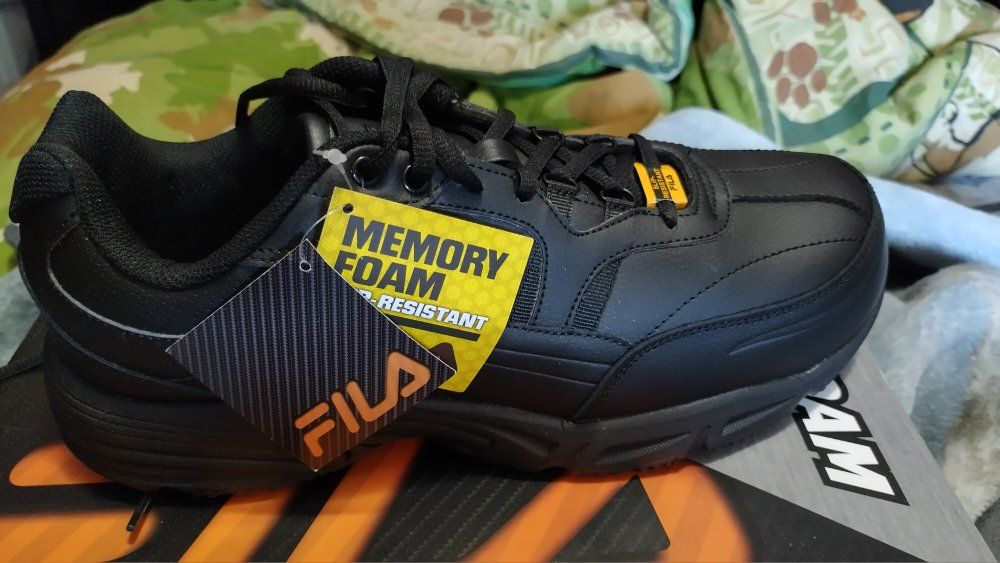 Fila Men's Memory Workshift SR CT Slip-Resistant Work Shoes Black Size 12