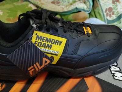 Fila Men's Memory Workshift SR CT Slip-Resistant Work Shoes Black Size 12