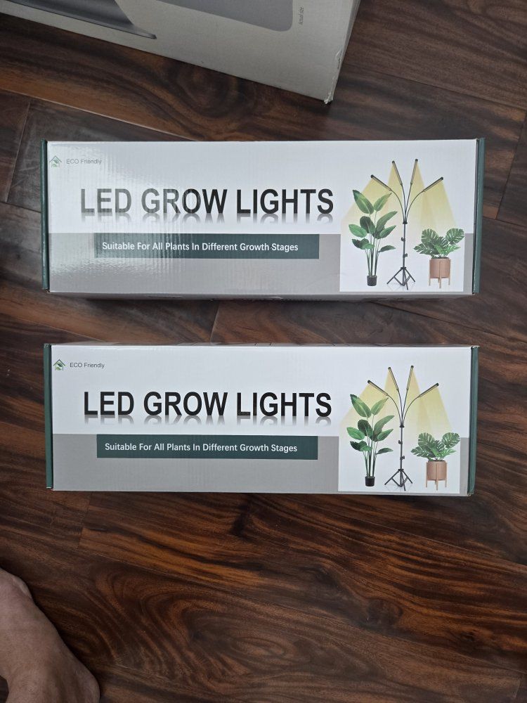 LED Grow Lights 4-Head with Adjustable Tripod Stand