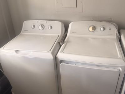 Hotpoint Washer & Dryer Set - White Top Load Washer & Electric Dryer