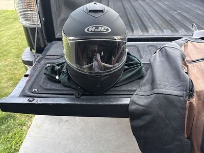 Motorcycle Gear Bundle: HJC Helmets and Leather Riding Jacket