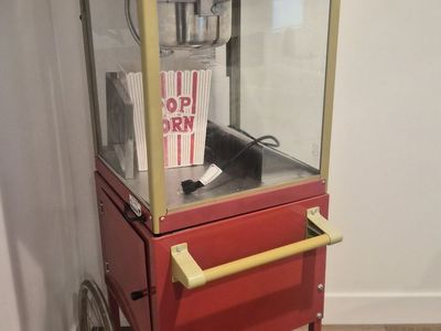 Gold Medal FunPop 2408 120V 1050W Vintage Style Popcorn Machine with Cart