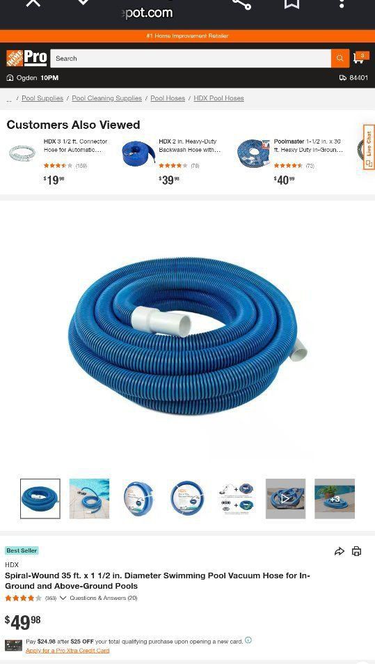 Vacuum Hose 1-1/2in x 35ft