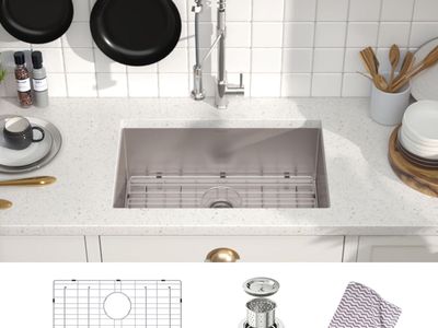 New Undermount Kitchen Sink, Stainless Steel Round Corner Single Bowl 10-inch Deep, 27"X18"Inch