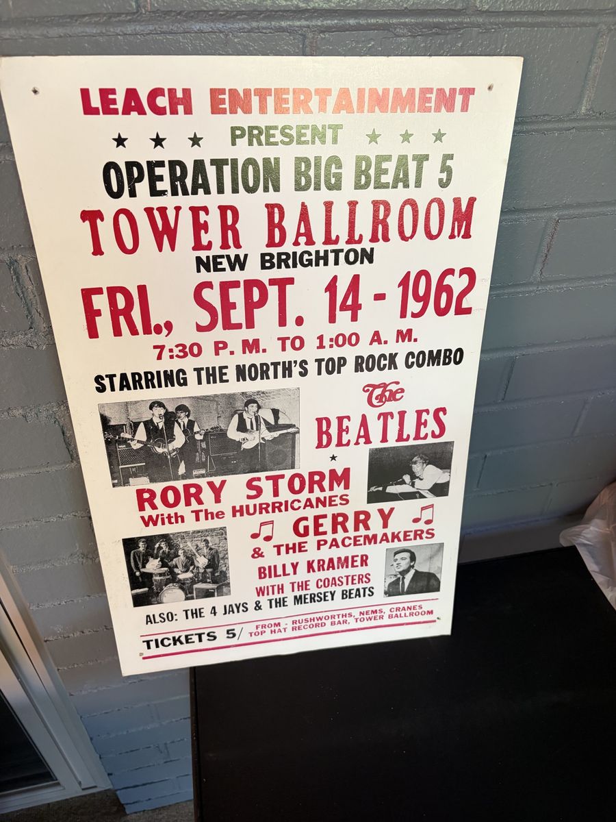 1962 operation big beat 5 tower ballroom cardboard poster art