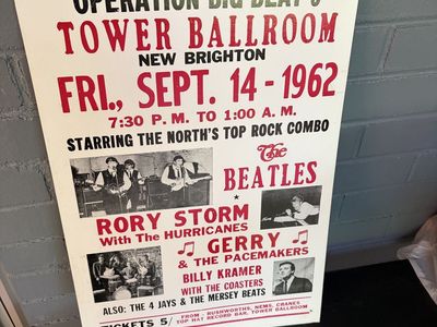 1962 operation big beat 5 tower ballroom cardboard poster art
