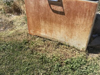 FREE- 2 chest freezers Vintage General Electric Chest Freezer - Heavily Rusted, For Parts/Restoration - Scrap Metal