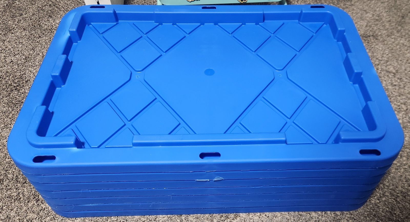 (QTY 7) Greenmade 30-in. x 20-in. Blue Snap Lock LID For 27 Gallon Storage Box