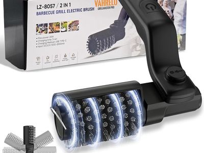 NEW Electric Grill Brush with 3-Speeds, 2026 Upgraded Angle Adjust Cordless Rotary BBQ Grill Cleaning Brush for Burnt-On Grease