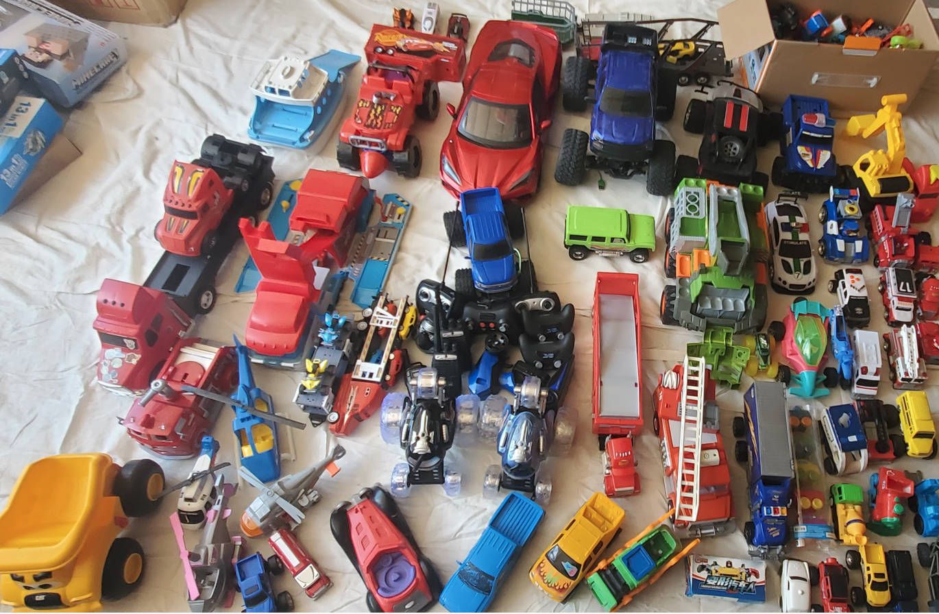 Large Assorted Toy Vehicle Bundle - Remote Control Cars, Trucks, Helicopters & Construction