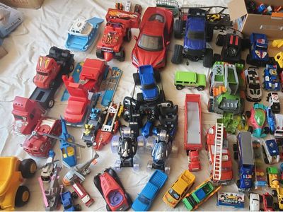 Large Assorted Toy Vehicle Bundle - Remote Control Cars, Trucks, Helicopters & Construction