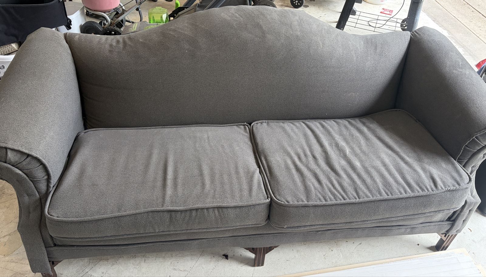 Free - Charcoal Gray Camelback Sofa