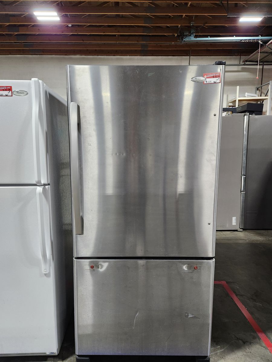 WHIRLPOOL STAINLESS STEEL TOP FRIDGE AND BOTTOM FRIDGE! W-WARRANTY