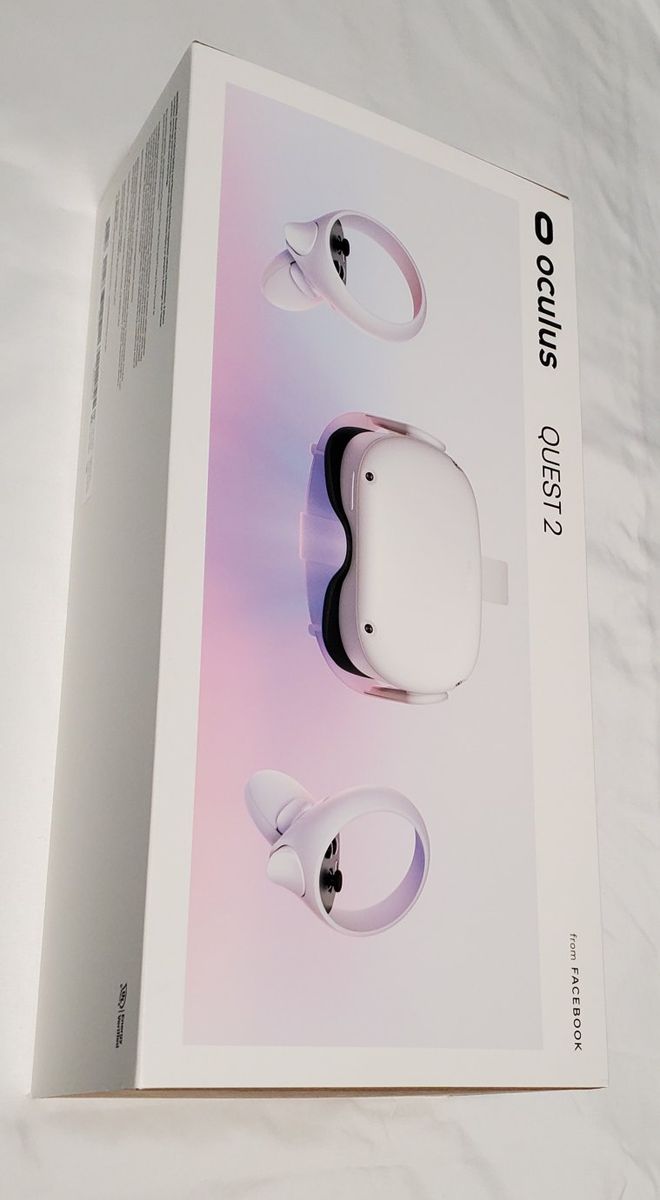 Oculus Meta Quest 2 128GB VR Headset with Controllers - White, Immersive Virtual Reality