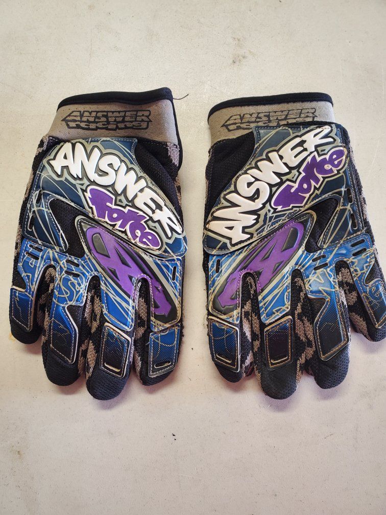 Answer Racing Force Motocycle Dirt Bike Gloves Blue Purple Size L