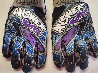 Answer Racing Force Motocycle Dirt Bike Gloves Blue Purple Size L