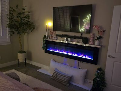 Electric Fireplace 50 Inch Wall Mounted Recessed Heater with Remote Control, Multiple Color Options