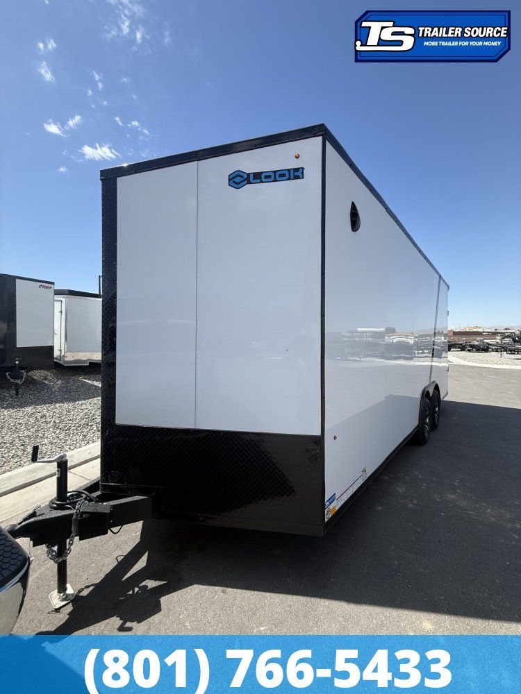 8.5x20 Look Element SE Enclosed Cargo Trailer - 7'6" Interior - 10K GVWR - .080 PolyCor, Alloy Wheels, Black Out Package, Rear