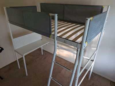 Loft bed with twin mattress
