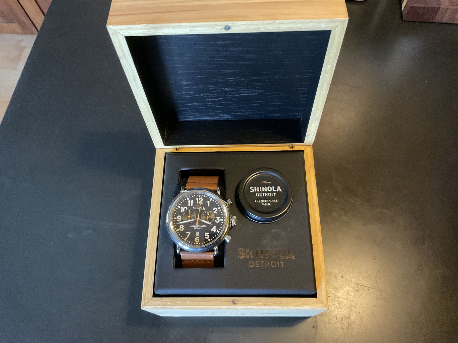 Shinola Runwell Chronograph Watch Stainless Steel 47 mm with extra strap
