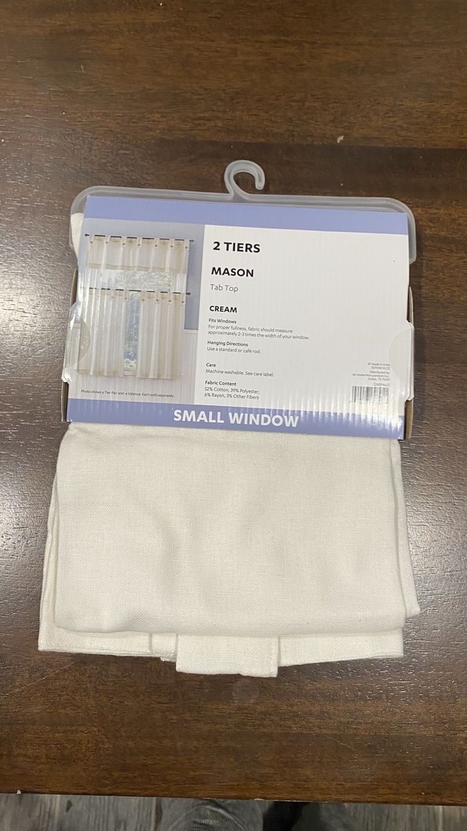 Small Window 2 Tiers Curtains Set (36” length)