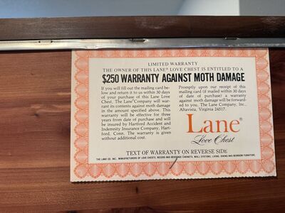 Mid Century Lane Cedar Love Chest