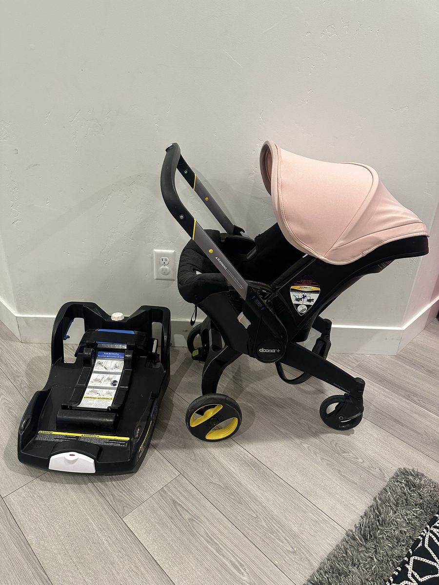 Doona+ Infant Car Seat/Stroller with Base - Pink Canopy