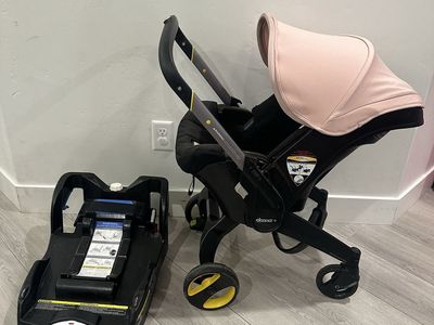 Doona+ Infant Car Seat/Stroller with Base - Pink Canopy