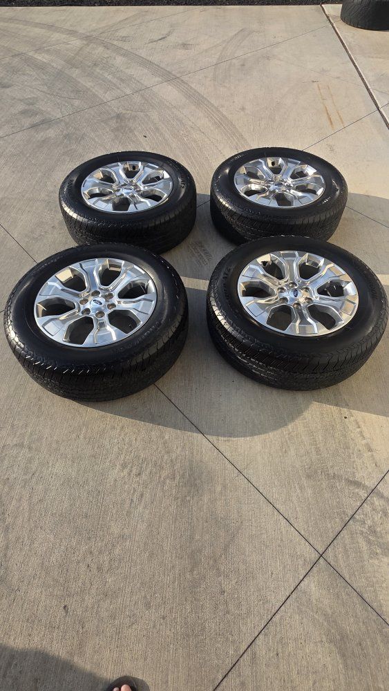 Like new - 20" polished aluminum platinum F150 wheels/tires