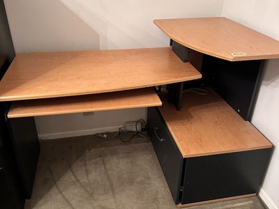Wood Computer Desk L Shape With Storage