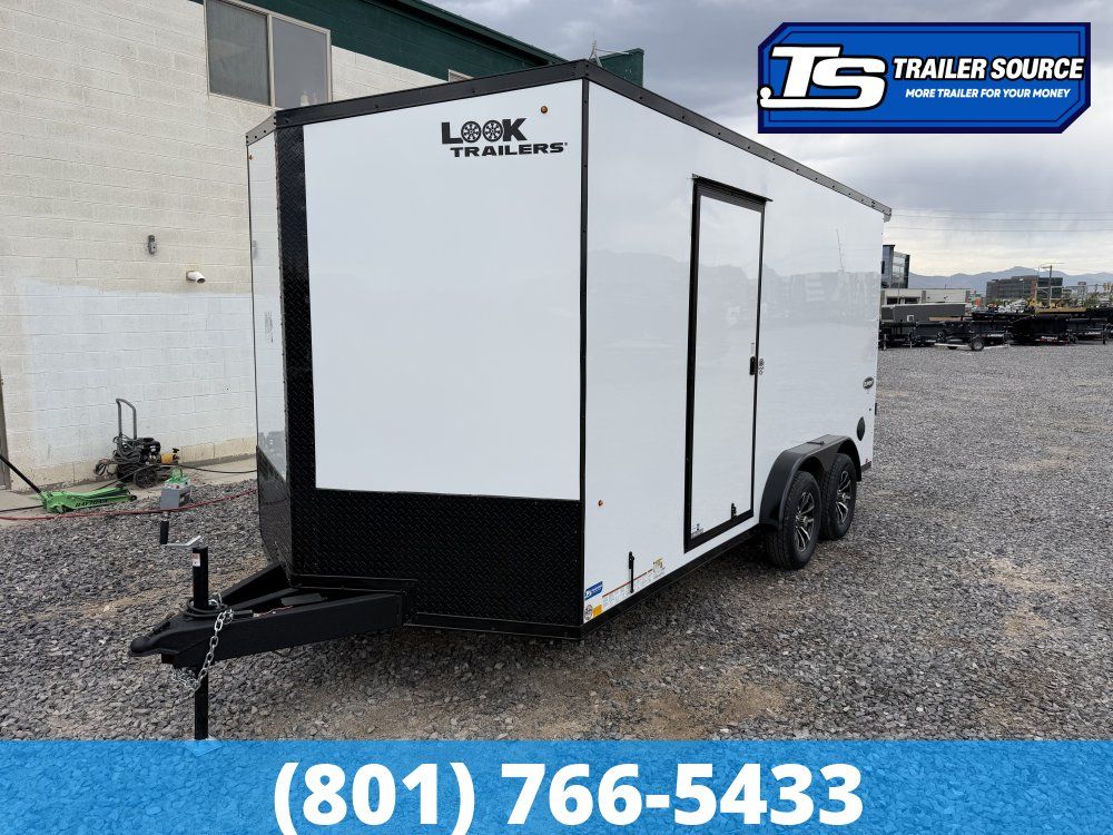 7.5x16 Look Element SE Enclosed Cargo Trailer - 7'0" Interior - 7K GVWR - .080 PolyCor, Alloy Wheels, Black Out Package, Ramp